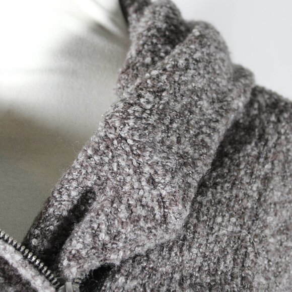 Edgy Gray Wool Blend Asymmetrical Zip-Up Knit Cardigan – Size Large - Picture 5 of 8